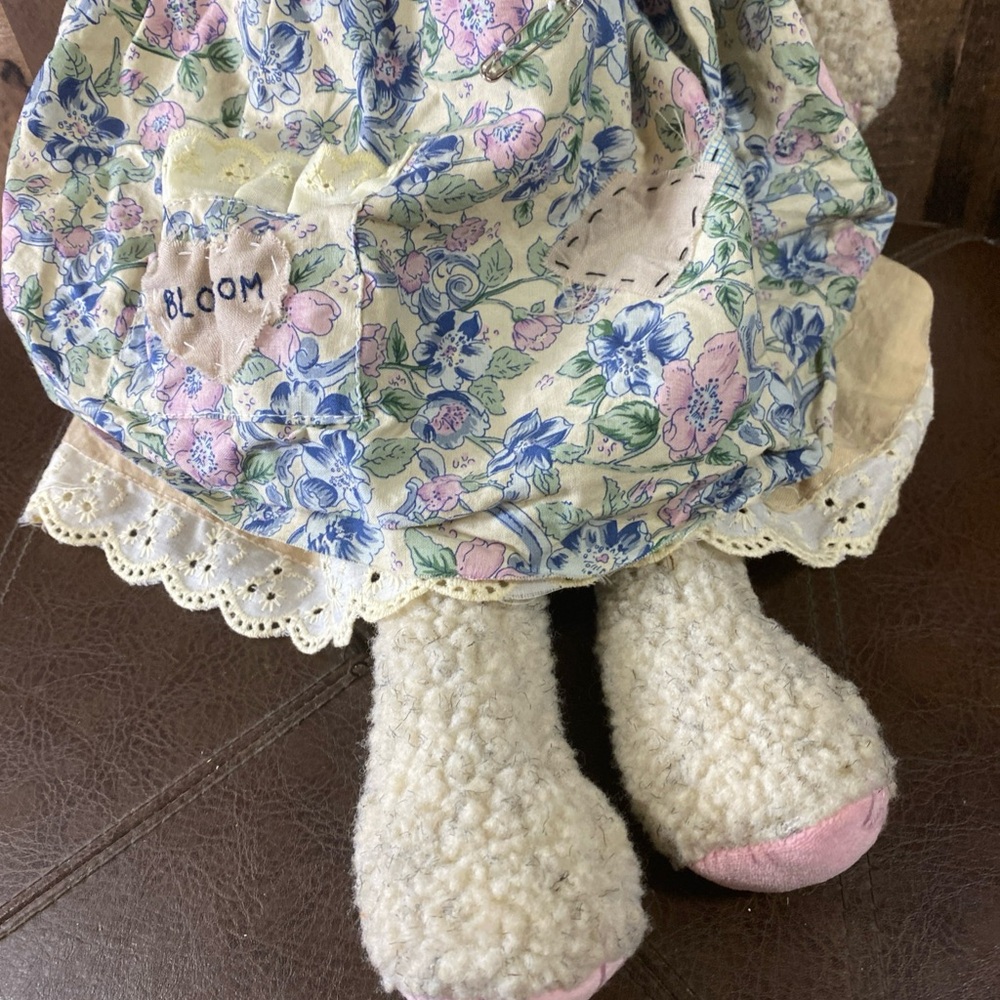 Vintage Enesco Floppy Tompkins Easter Bunny Rabbit Rag Cloth Doll 23” Handmade - Picture 4 of 10